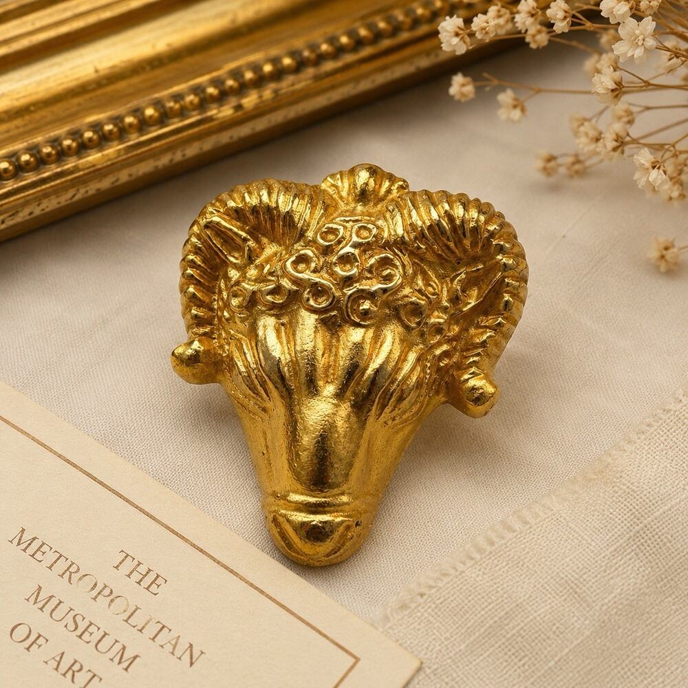 Vintage MMA Metropolitan Museum Art Ram Head Brooch Pendant Egyptian Revival